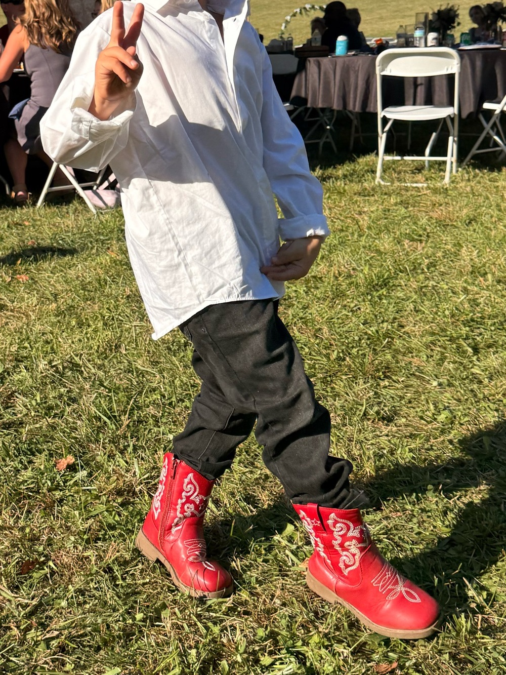Kids Red Embroidered Western Boots - Youth Stylish Cowboy Boots
